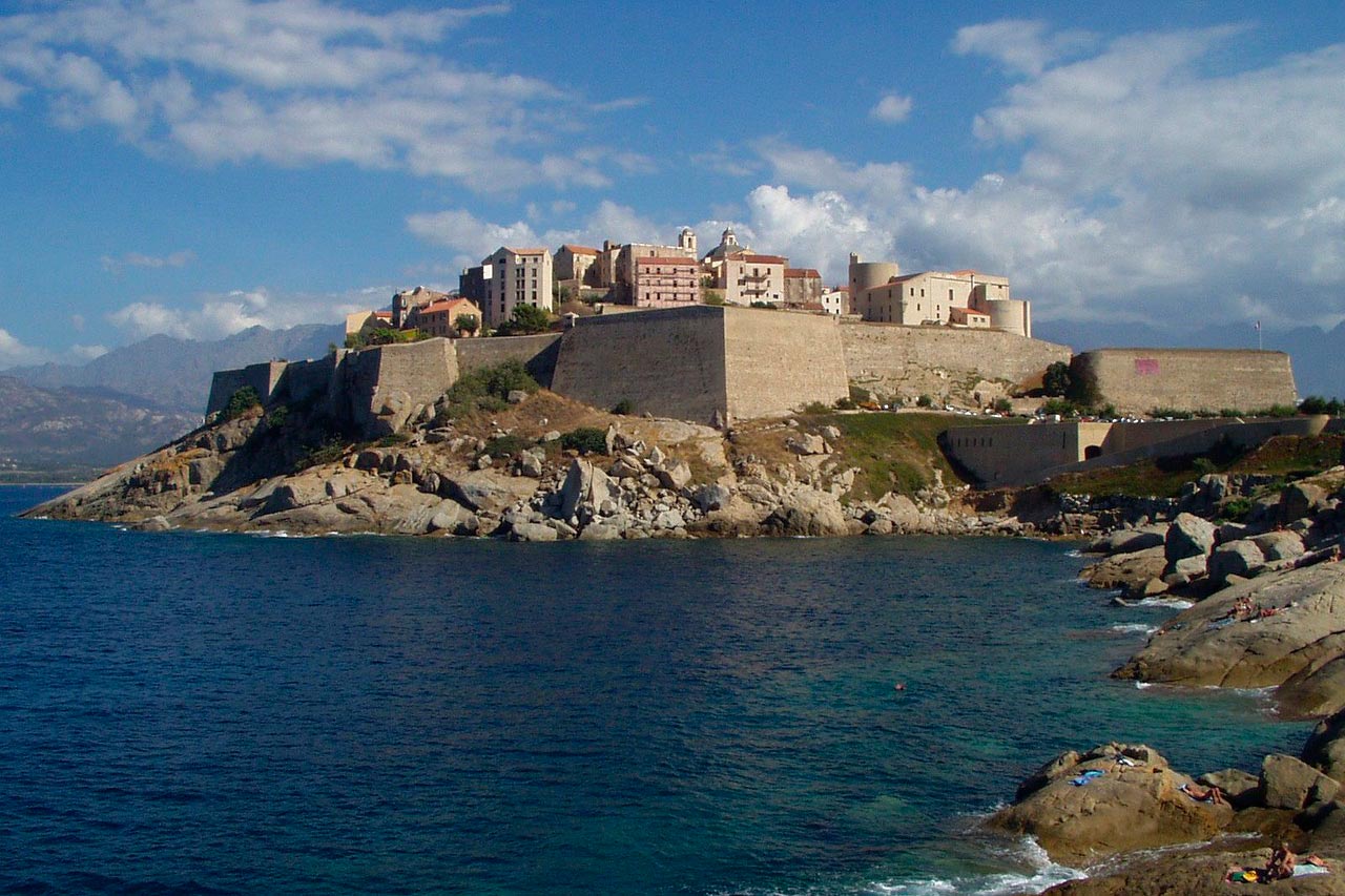 Calvi Citadel by motorcycle