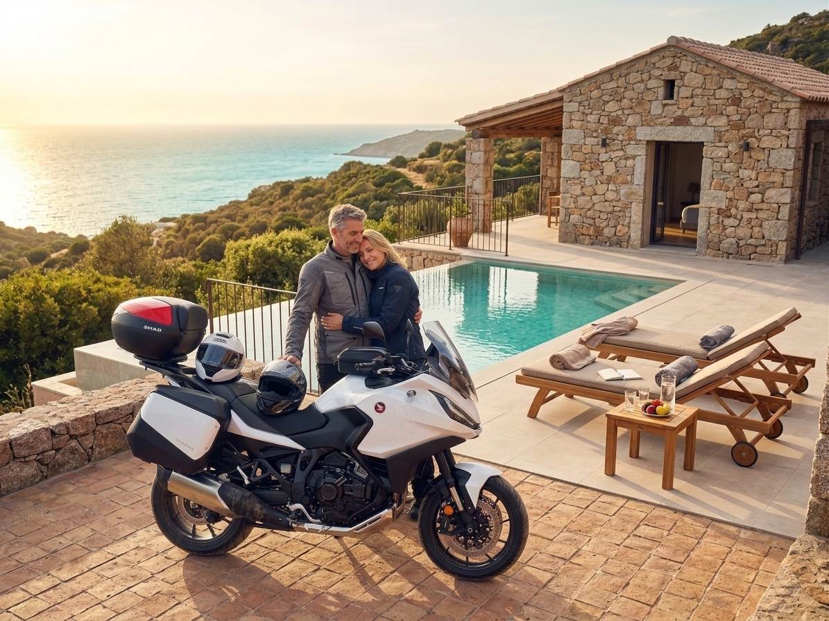 top 3 des itinéraires romantiques au départ d'Ajaccio en moto à duo en Corse